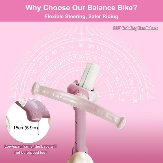 Bicicleta Ergonomica de Echilibru Balance Start – Bicicleta Fara Pedale Roz [4]