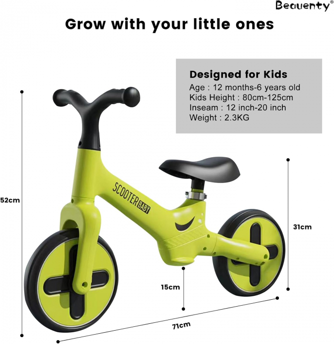 Bicicleta Ergonomica de Echilibru Balance StartBicicleta Ergonomica de Echilibru Balance Start – Bicicleta Fara Pedale Verde – Bicicleta Fara Pedale Roz [2]