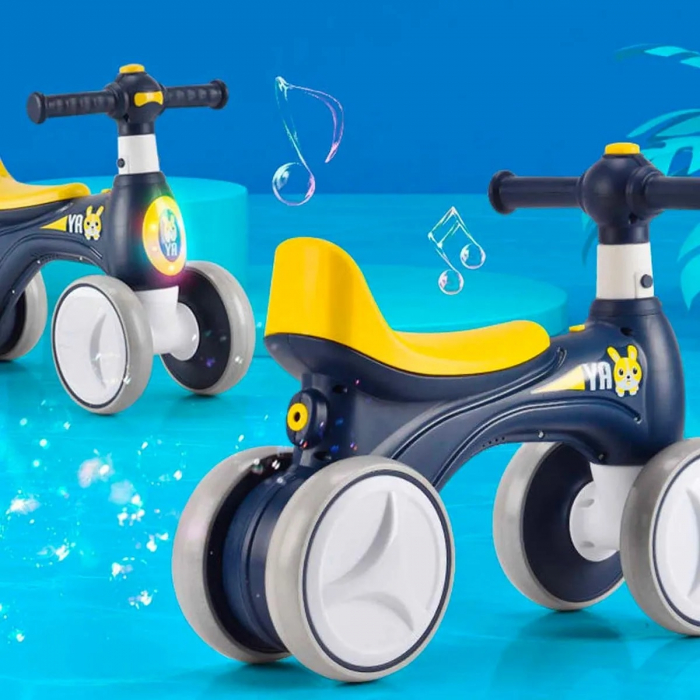 Bicicleta Fara Pedale cu Lumina, Muzica & Baloane de Sapun Albastru [2]
