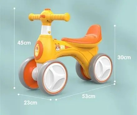 Bicicleta Fara Pedale cu Lumina, Muzica & Baloane de Sapun Galbena [6]