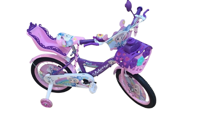Bicicleta Mov 12 Inch 2-4 Ani Roti Ajutatoare, Cos, Scaunel Papusi [2]