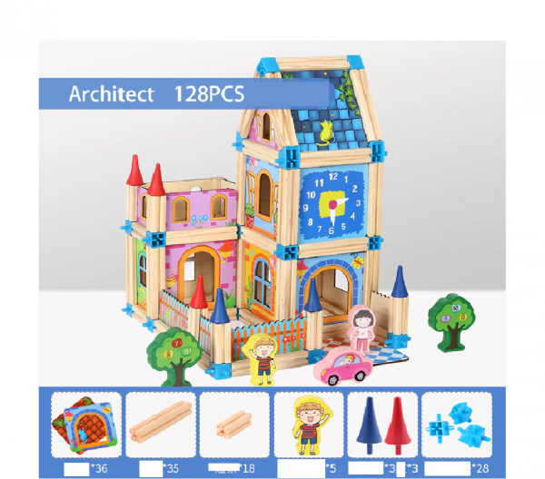 Blocuri de Construit din Lemn - Joc din Lemn Ansamblare 3D [5]