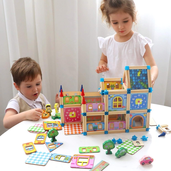 Blocuri de Construit din Lemn - Joc din Lemn Ansamblare 3D [3]