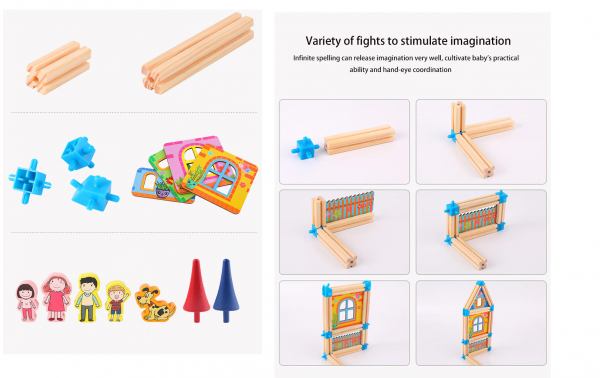 Blocuri de Construit din Lemn - Joc din Lemn Ansamblare 3D [10]