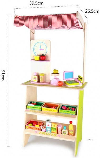 Stand din Lemn cu Accesorii - Supermarket pentru Copii [4]