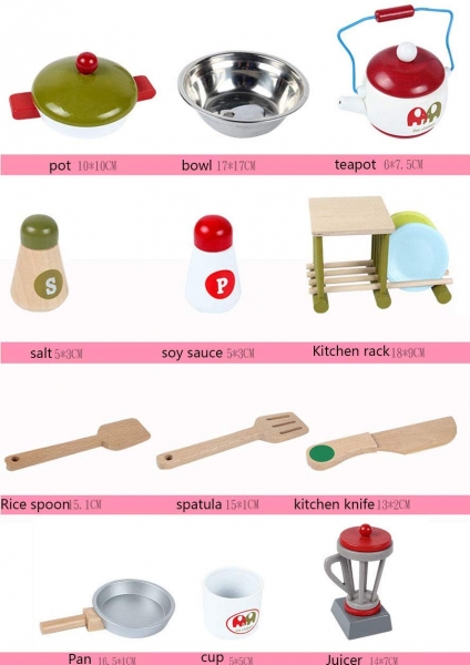 Bucatarie de Lemn copii Dubla European Kitchen cu Accesorii [7]