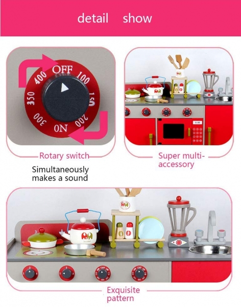 Bucatarie de Lemn copii Dubla European Kitchen cu Accesorii [10]