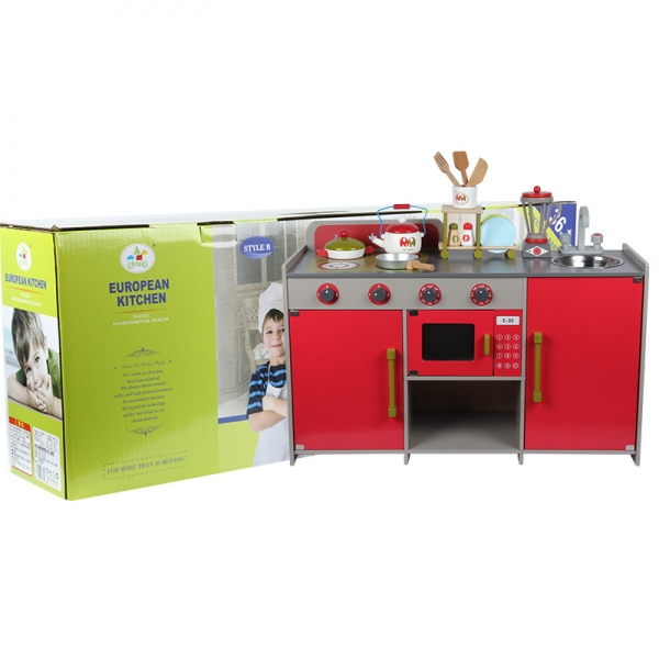Bucatarie de Lemn copii Dubla European Kitchen cu Accesorii [13]