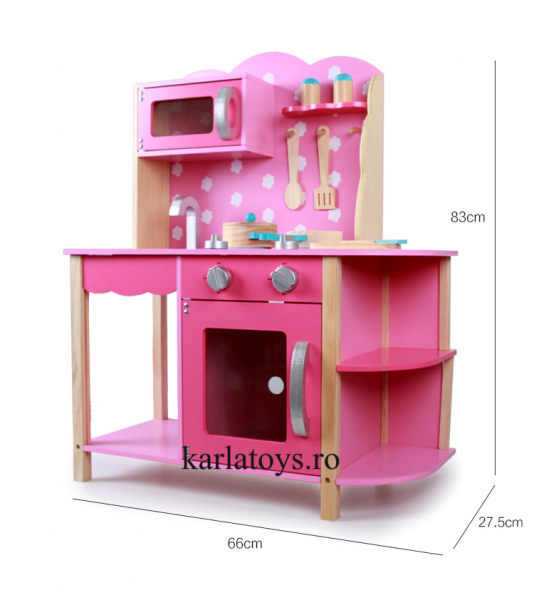 Bucatarie din Lemn Copii cu accesorii Pink [10]