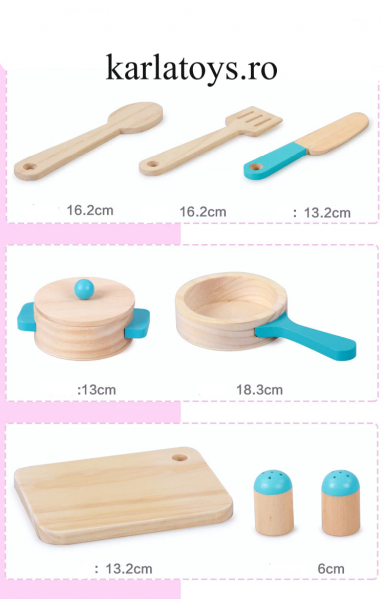 Bucatarie din Lemn Copii cu accesorii Pink [9]