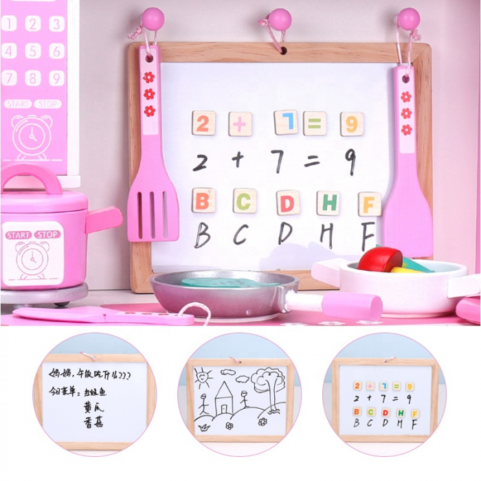 Bucatarie copii din lemn Pink cu accesorii [3]