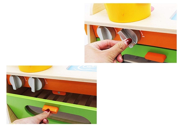 Bucatarie de Jucarie din Lemn cu Accesorii pentru Copii - Set Complet de Gatit [5]