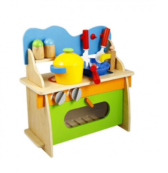 Bucatarie de Jucarie din Lemn cu Accesorii pentru Copii - Set Complet de Gatit [3]