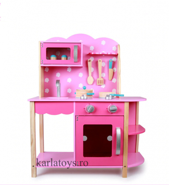 Bucatarie din Lemn Copii cu accesorii Pink [5]