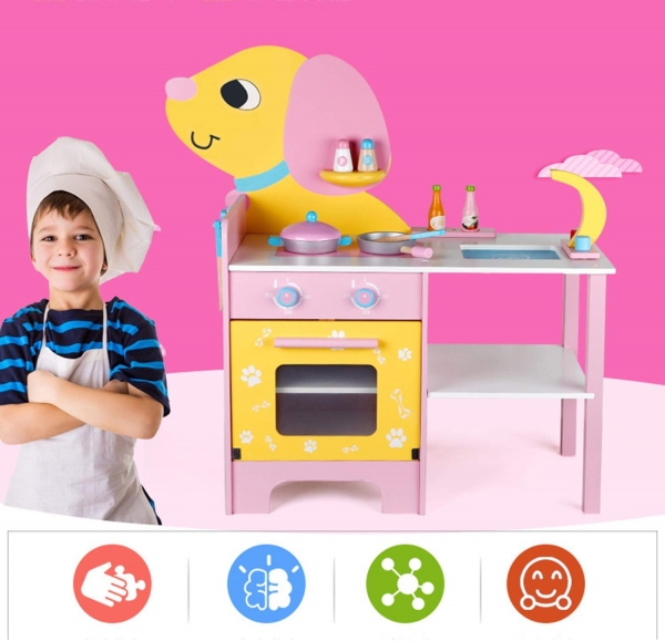 Bucatarie de Lemn Copii Catel cu Accesorii [3]