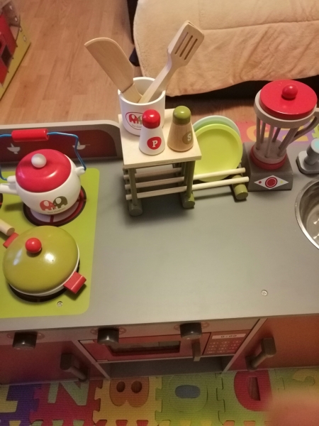 Bucatarie de Lemn copii Dubla European Kitchen cu Accesorii [22]