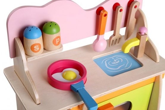 Bucatarie de Jucarie din Lemn cu Accesorii pentru Copii - Set Complet de Gatit [7]