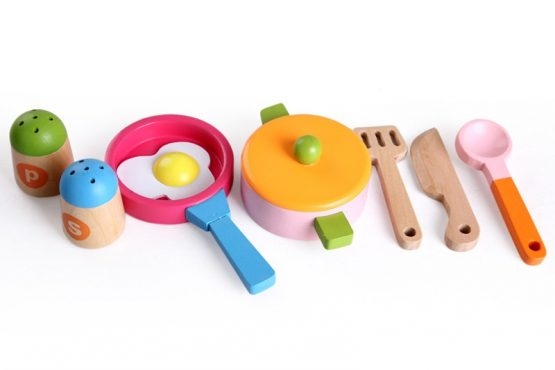 Bucatarie de Jucarie din Lemn cu Accesorii pentru Copii - Set Complet de Gatit [6]