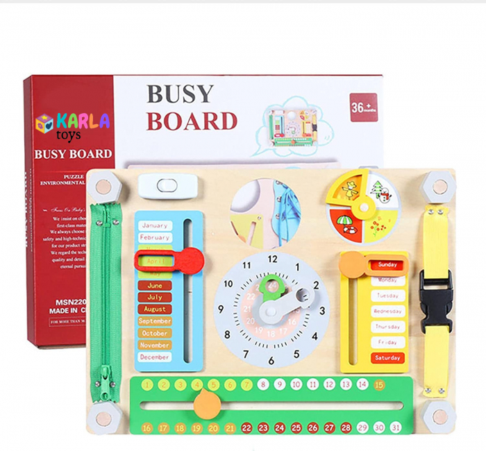 Busy Bard Placa Senzorial Incuietorii activitatii Montessori 2 in 1 Calendar [2]