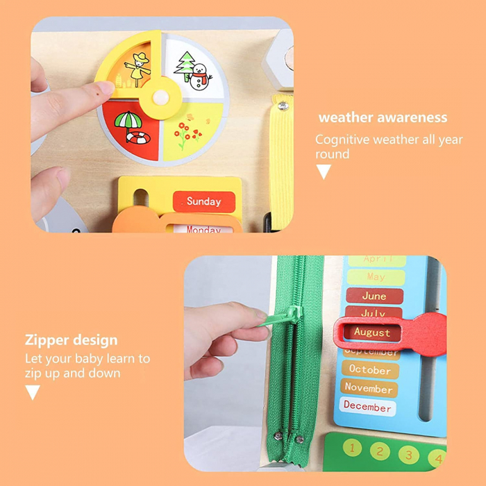 Busy Bard Placa Senzorial Incuietorii activitatii Montessori 2 in 1 Calendar [5]