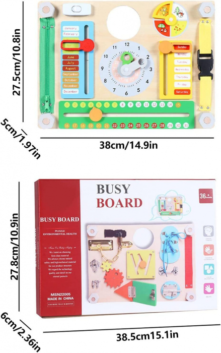 Busy Bard Placa Senzorial Incuietorii activitatii Montessori 2 in 1 Calendar [9]