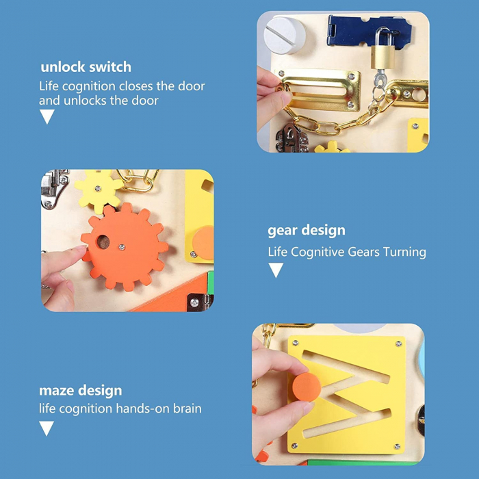 Busy Bard Placa Senzorial Incuietorii activitatii Montessori 2 in 1 Calendar [7]