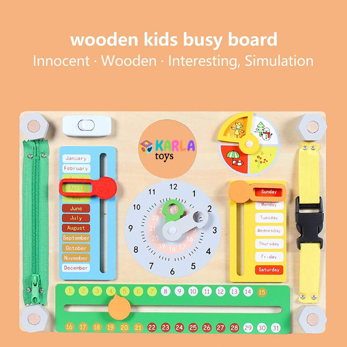 Busy Bard Placa Senzorial Incuietorii activitatii Montessori 2 in 1 Calendar [3]