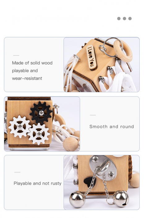 Busy Board de masina Joc senzorial Montessori Cub Busy Board [3]