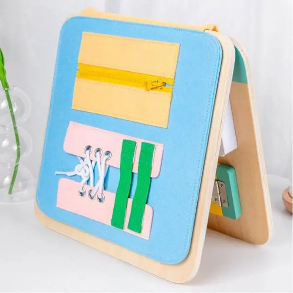 Busy Board Panou din Lemn Montessori cu Activitatii Senzoriale [9]