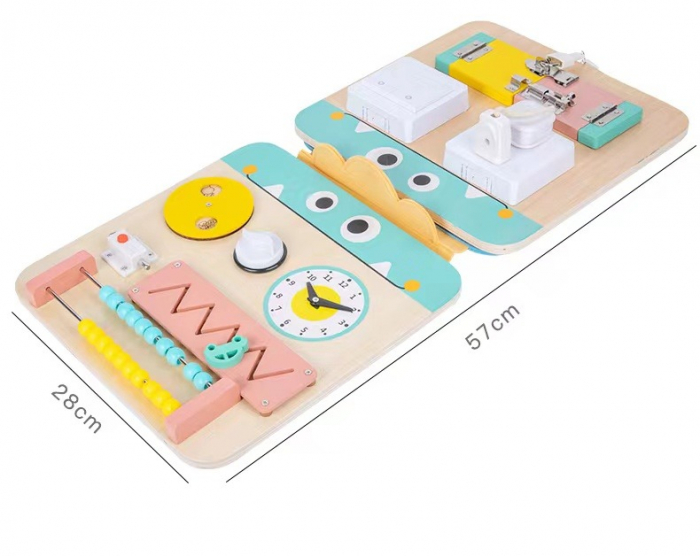 Busy Board Panou din Lemn Montessori cu Activitatii Senzoriale [4]