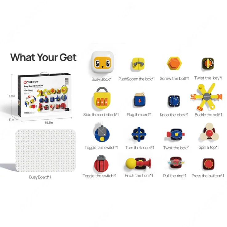 Busy Board senzoriala Montessori Lego Delux TopBright [9]