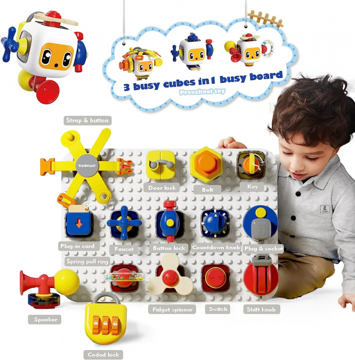 Busy Board senzoriala Montessori Lego Delux TopBright [3]