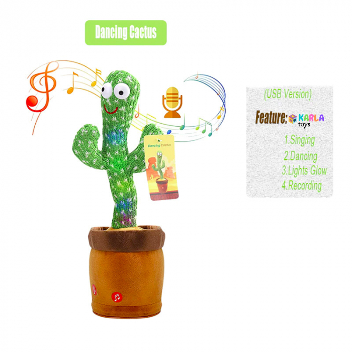 Jucarie Interactiva de Plus Cactus Dansator cu USB [1]
