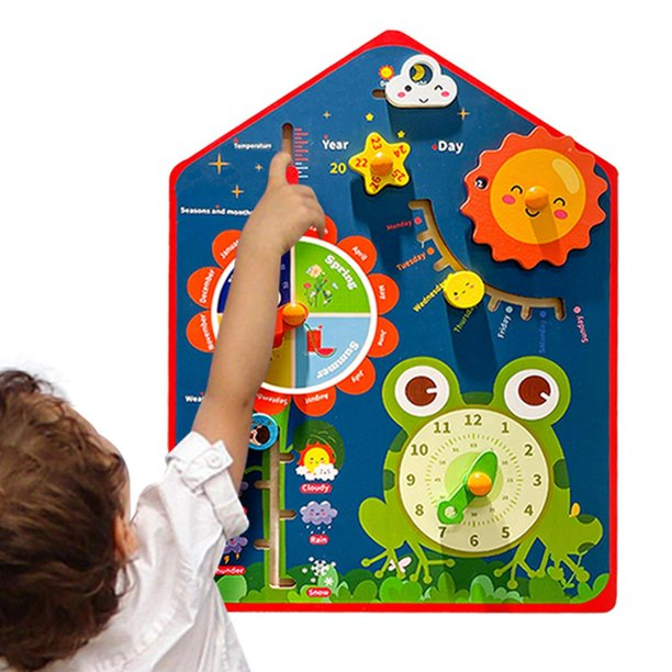 Calendar din Lemn Montessori Ceas Vremea [2]