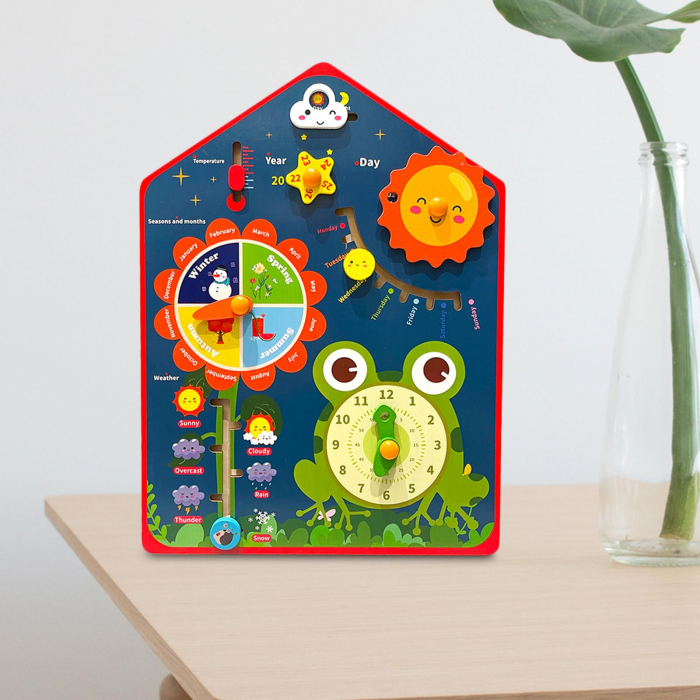 Calendar din Lemn Montessori Ceas Vremea [3]