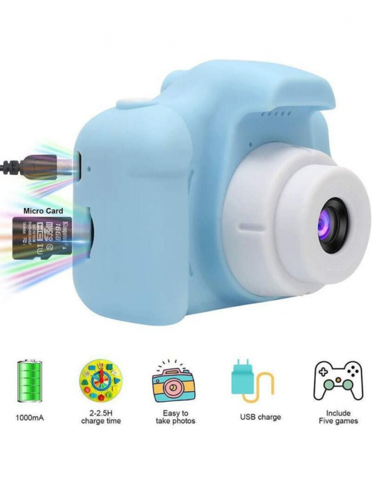 Camera Foto pentru Copii Albastru – Moduri Foto, Video FULL HD [4]