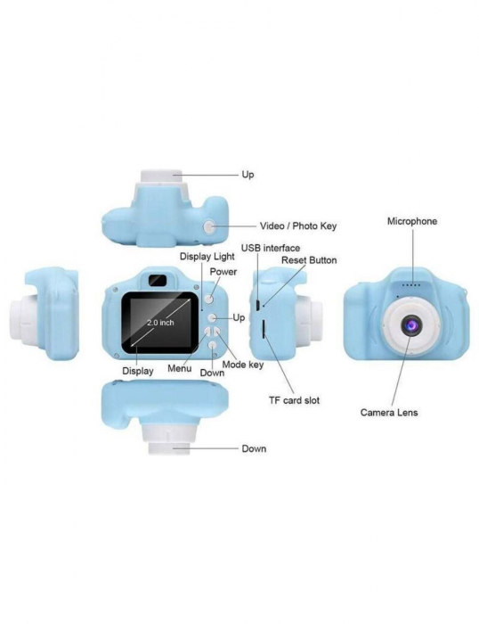 Camera Foto pentru Copii Albastru – Moduri Foto, Video FULL HD [5]