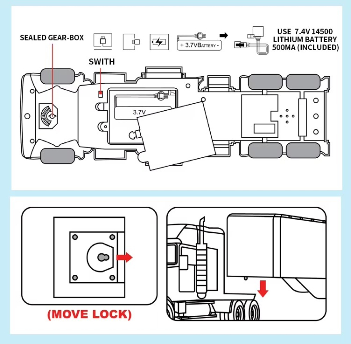 Camion RC cu Lumina LED si Bluetooth, Telecomanda 2.4G – Difuzor Wireless [3]