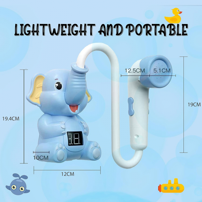 Cap de Dus pentru Baie Elefant Roz cu Termometru Digital si Pulverizator de Apa [4]