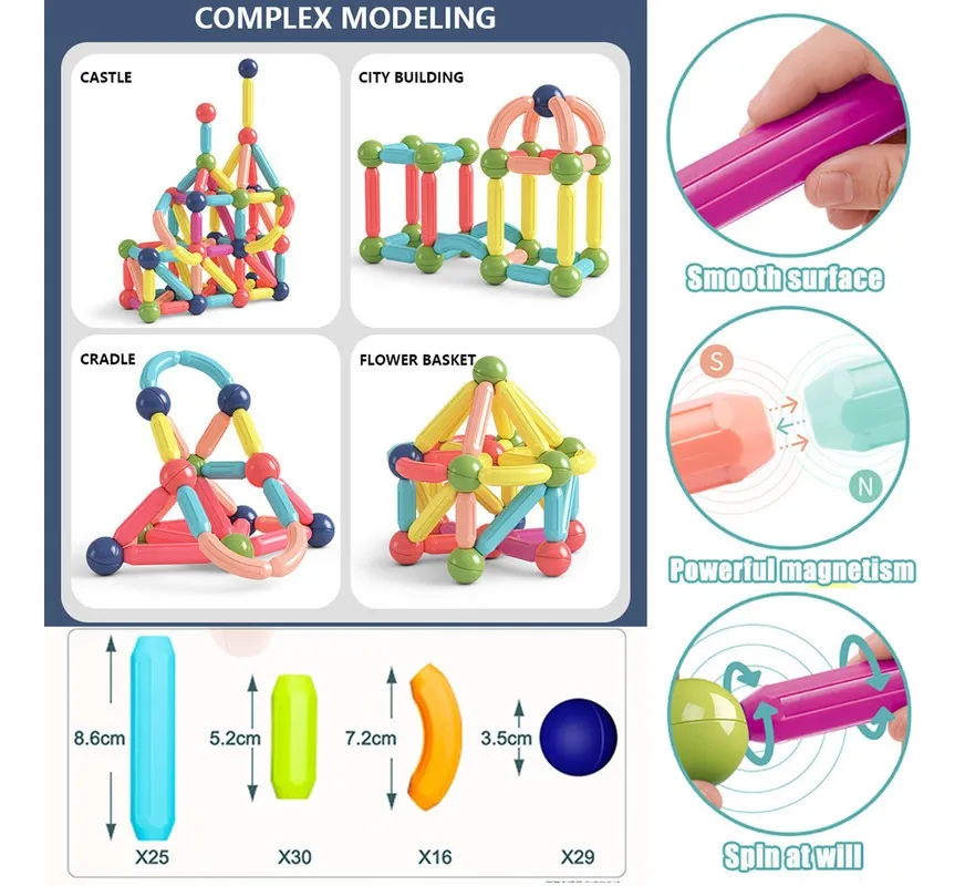 Joc Constructie Magnetic 3D Magnetic Sticks [5]