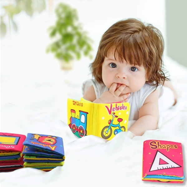 Set 6 Carti Bebelusi Senzoriale - Prima Mea Carte Material Textil [2]