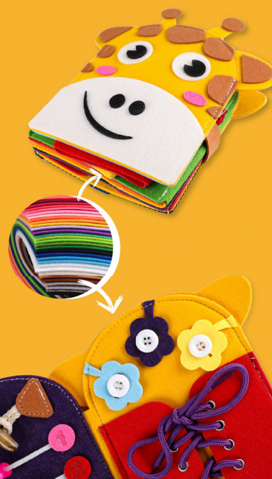 Carte Activități Montessori din Fetru - Girafă Busy Book [2]