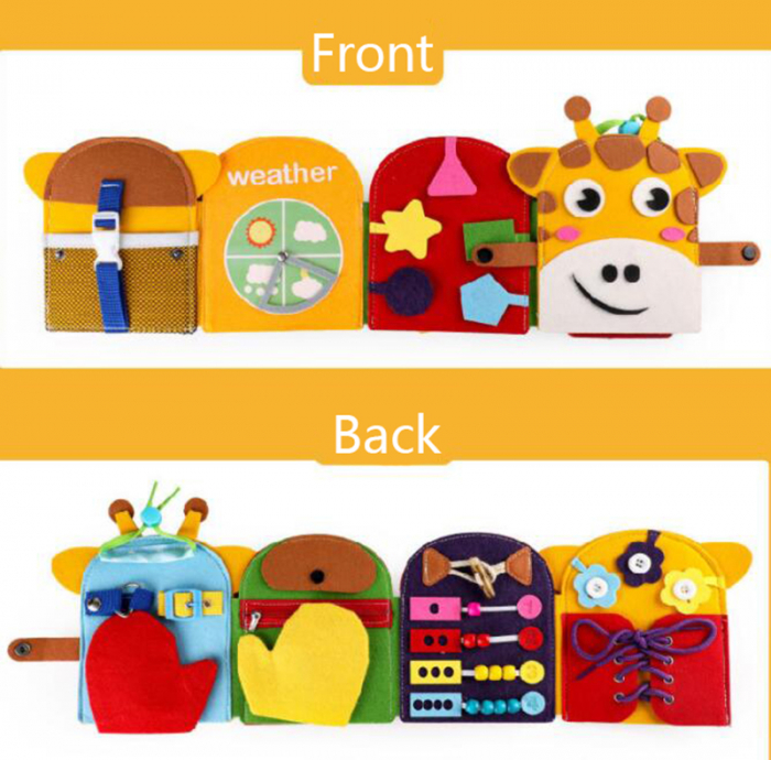 Carte Activități Montessori din Fetru - Girafă Busy Book [7]
