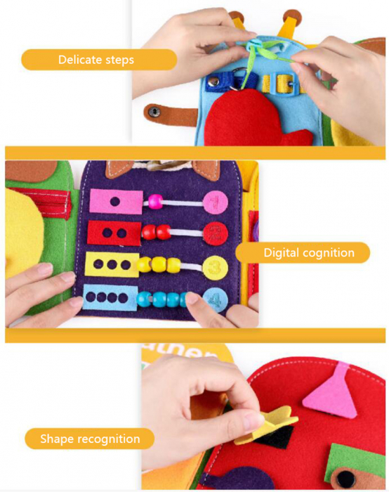 Carte Activități Montessori din Fetru - Girafă Busy Book [3]