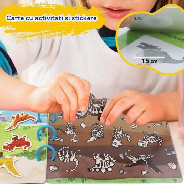 Carte Montessori cu activitati stickere Reutilizabila Dinozauri [5]