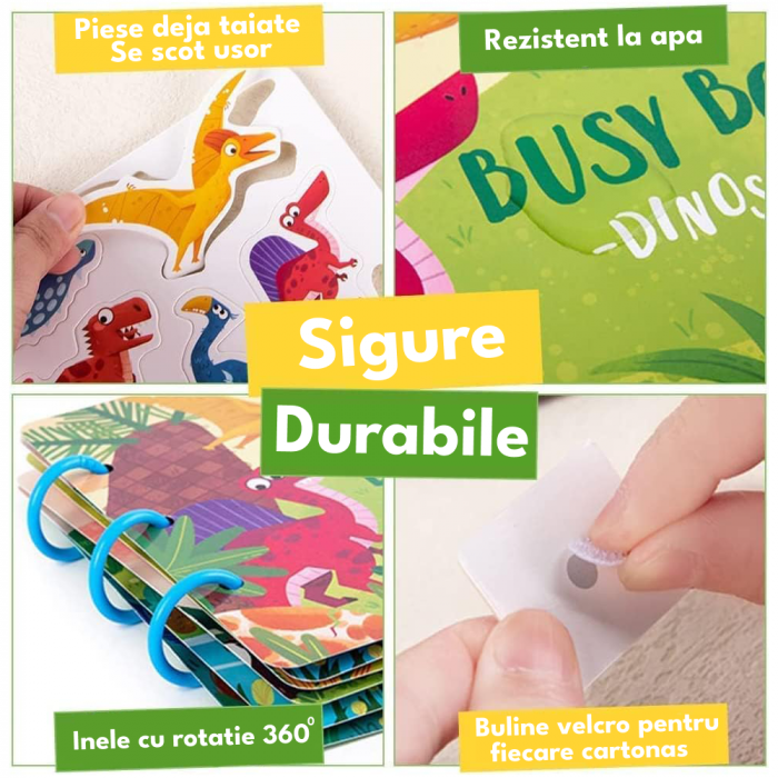 Carte Montessori cu activitati stickere Reutilizabila Dinozauri [4]