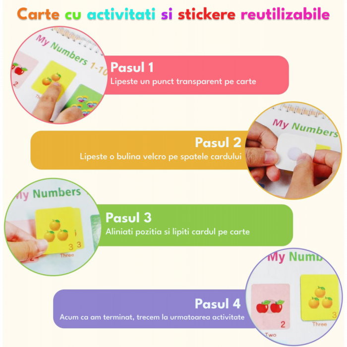 Carte montessori  multiple activitatii stickere reutilizabile in limba engleza [4]