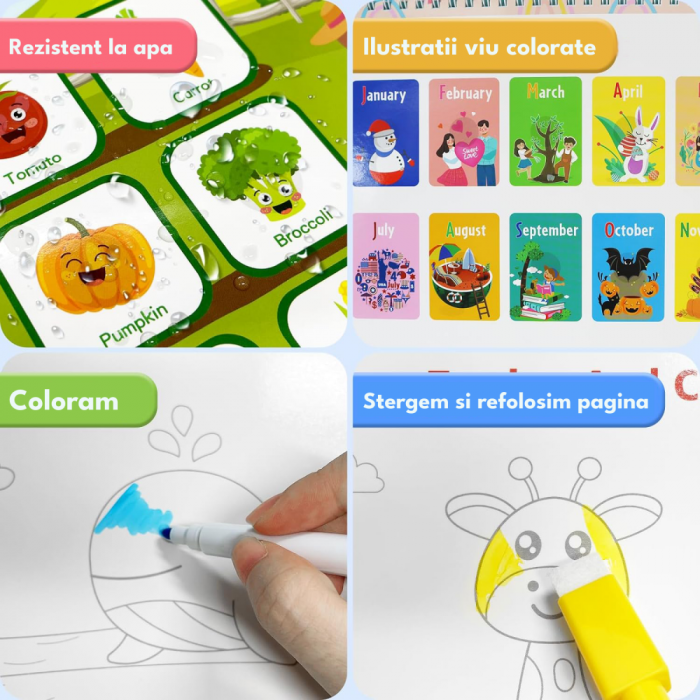 Carte montessori  multiple activitatii stickere reutilizabile in limba engleza [6]