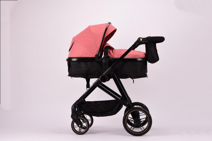 Carucior 2 in 1 Reversibil cu Landou Transformabil in Sport Cadru Aluminiu Roz Somon [7]