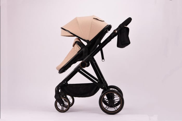Carucior 2 in 1 Reversibil cu Landou Transformabil in Sport Cadru Aluminiu Bej [3]